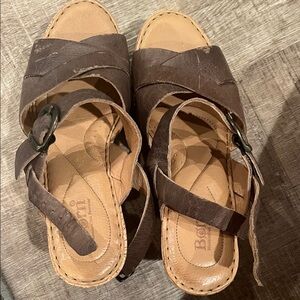 Born Dark Brown Leather Sandals